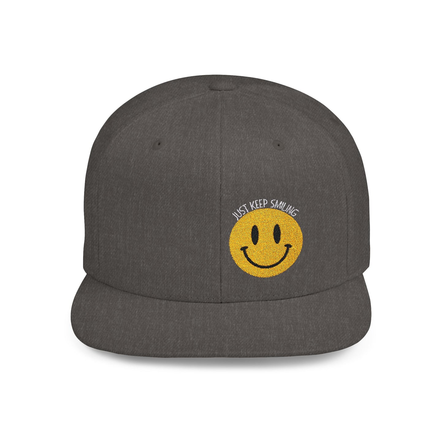 Keep Smiling Flat Bill Snapback