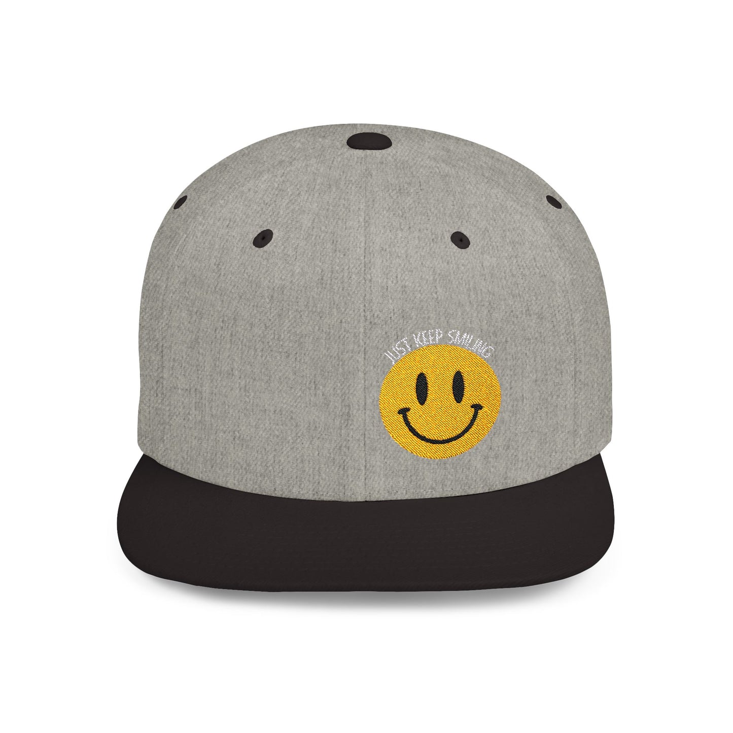 Keep Smiling Flat Bill Snapback