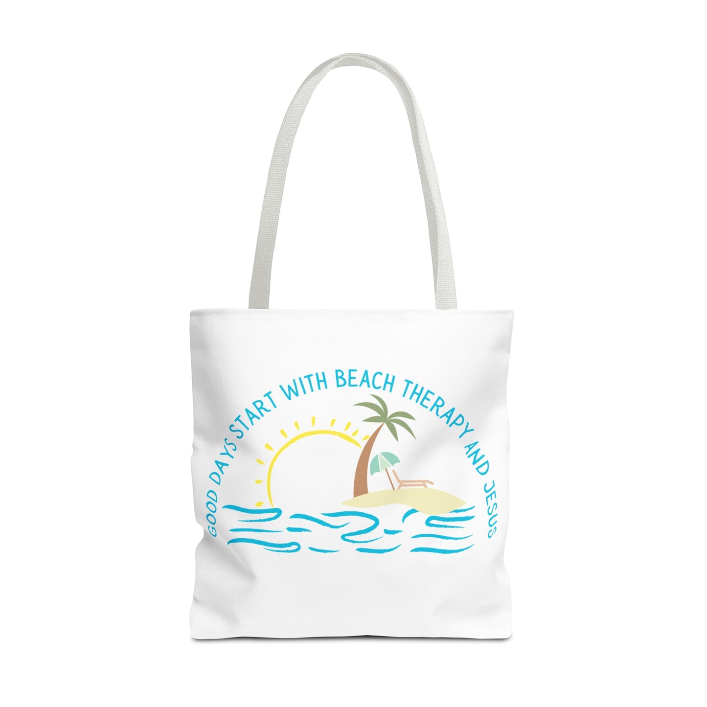 Beach Therapy and Jesus Tote Bag (AOP)