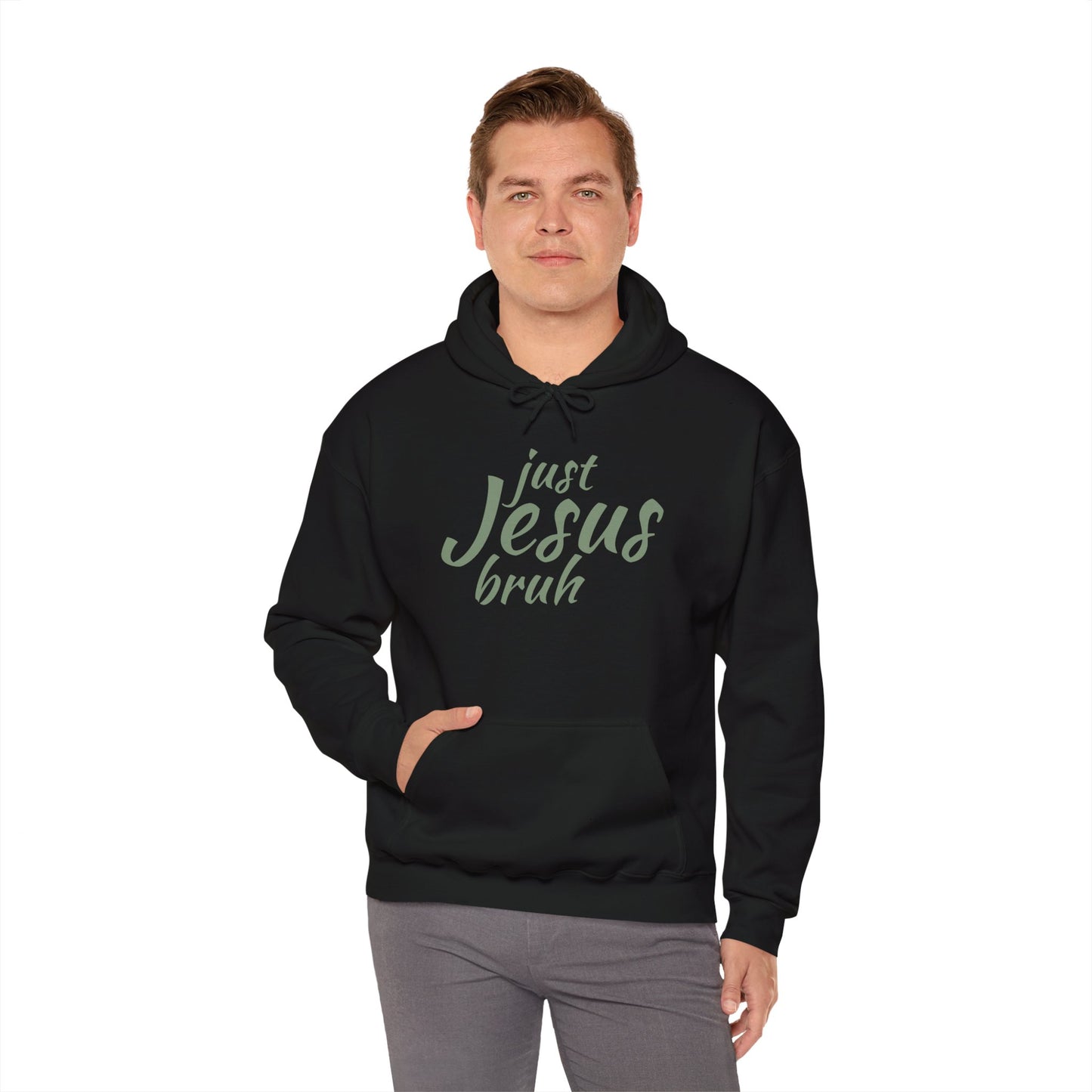 Just Jesus Bruh Unisex Sweatshirt, to represent your faith in Christ - Wear it Boldly to Say it Loudly!