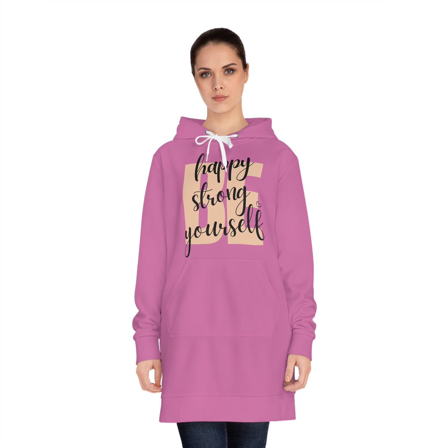 "BE" Women's Hoodie Dress pink - Wear it Boldly to Say it Loudly!