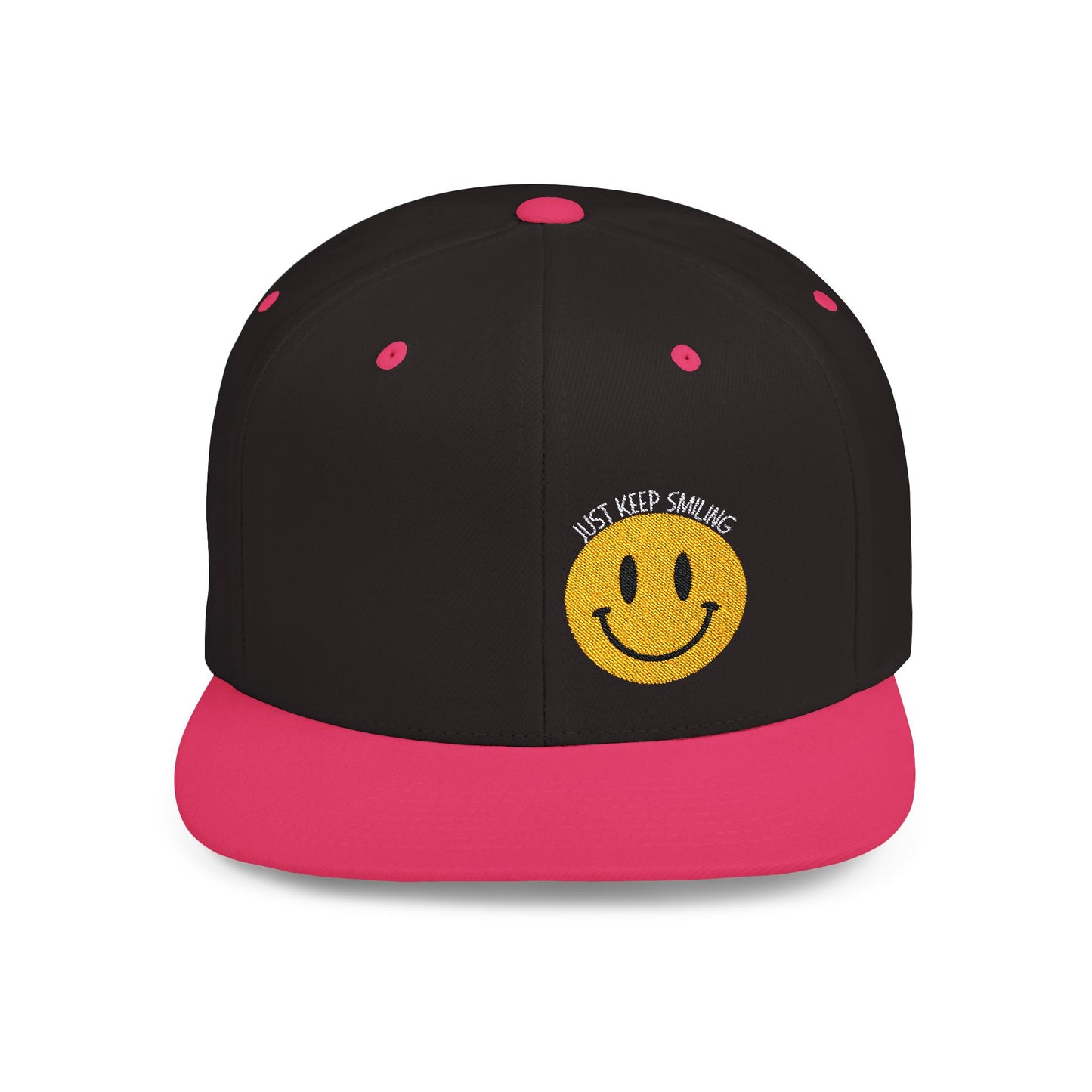 Keep Smiling Flat Bill Snapback