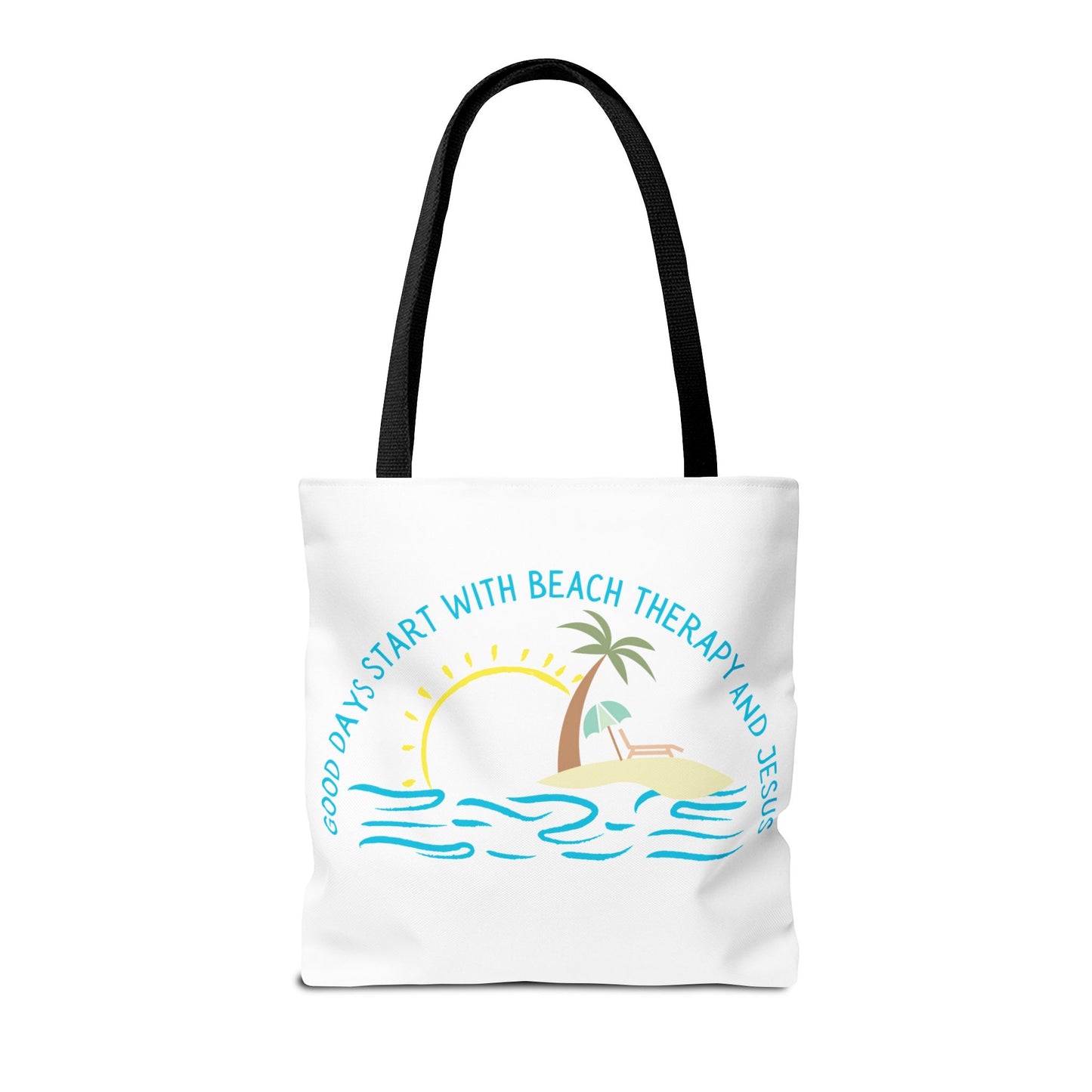 Beach Therapy and Jesus Tote Bag (AOP)