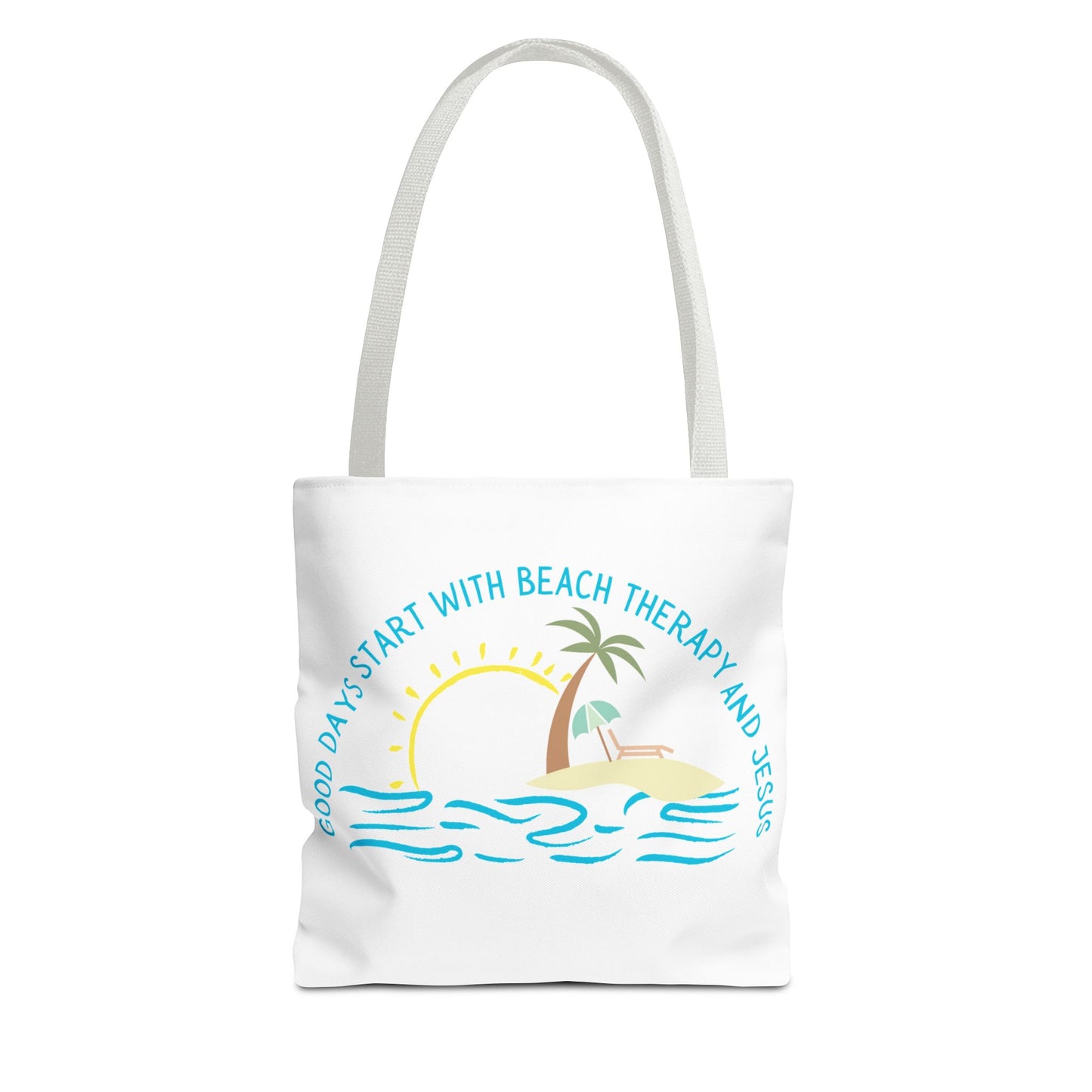 Beach Therapy and Jesus Tote Bag (AOP)