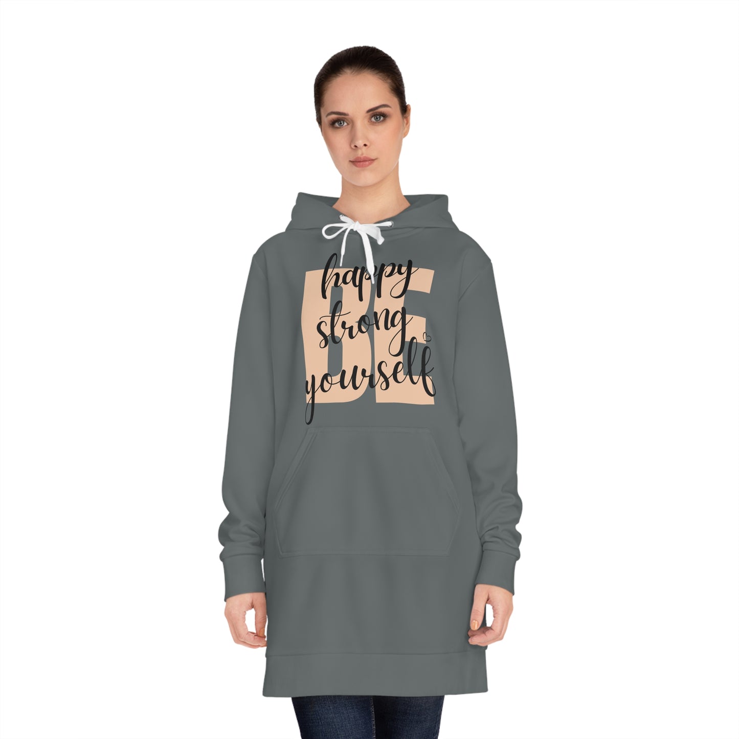 "BE" Women's Hoodie Dress dark gray