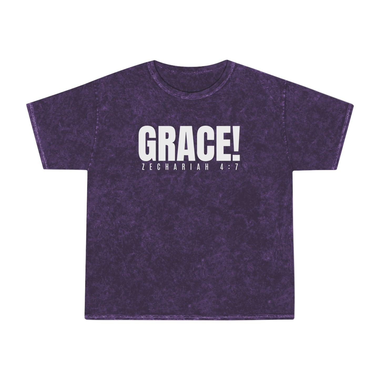 GRACE! (Zechariah 4:7) Unisex Mineral Wash T-Shirt - Wear it Boldly to Say it Loudly!