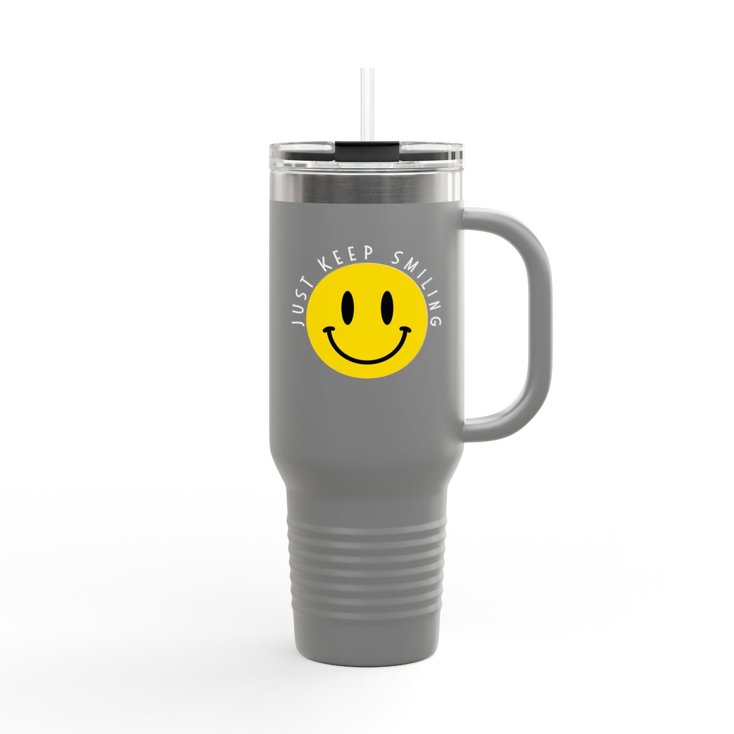 Just Keep Smiling Insulated Travel Mug, 40oz