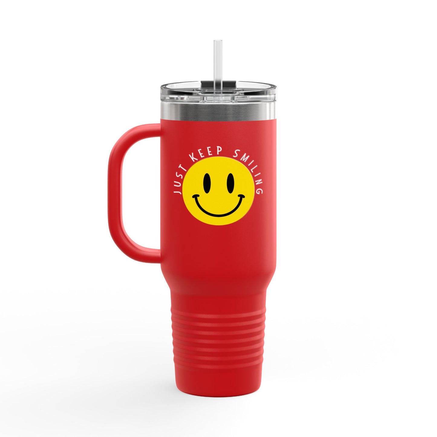 Just Keep Smiling Insulated Travel Mug, 40oz