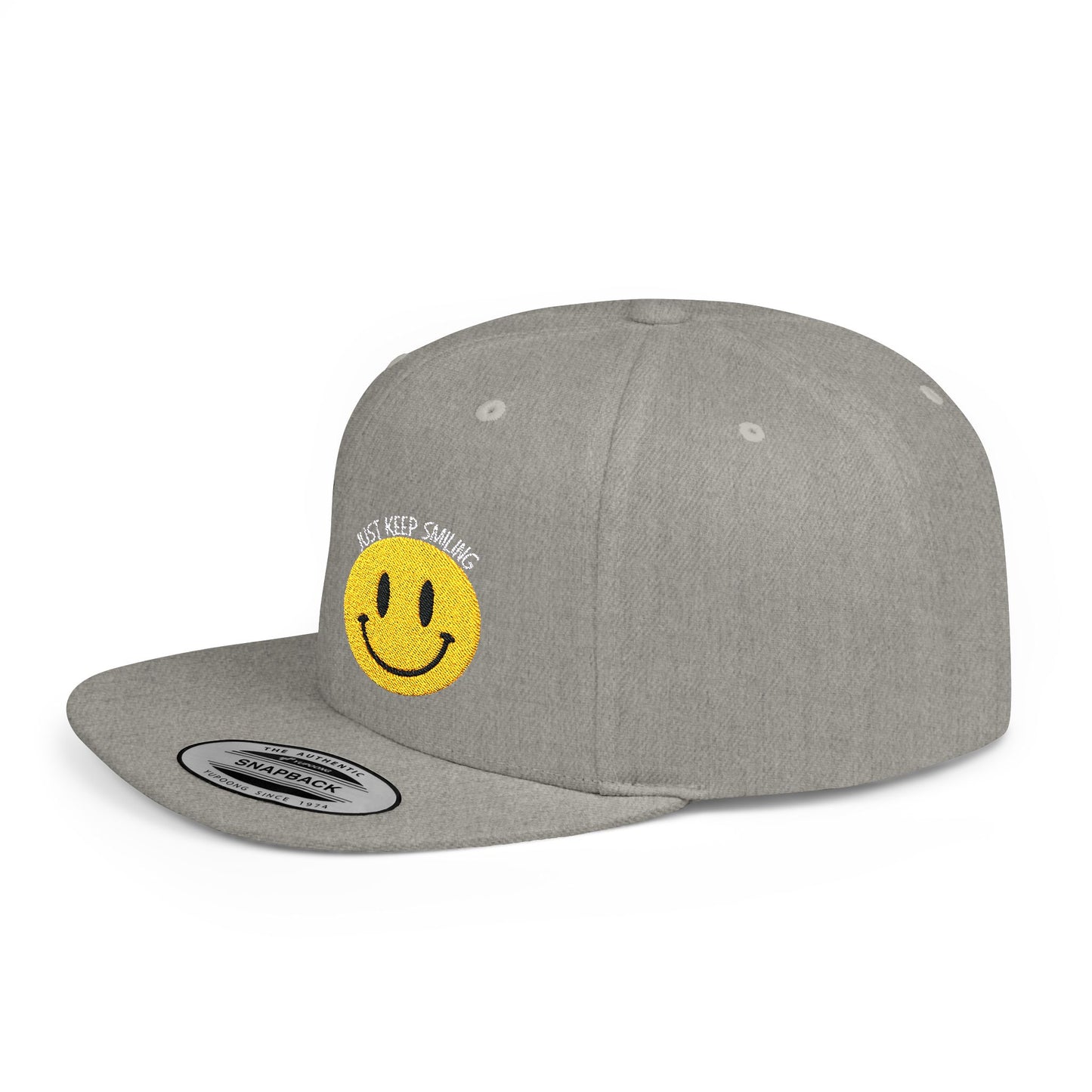 Keep Smiling Flat Bill Snapback