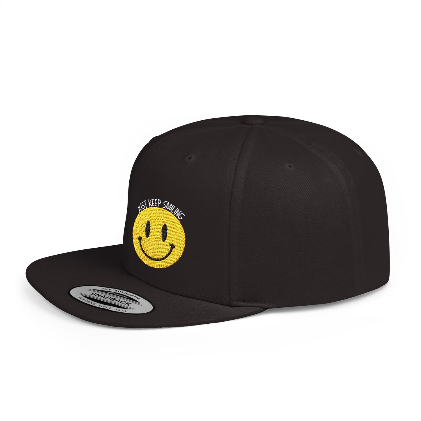 Keep Smiling Flat Bill Snapback