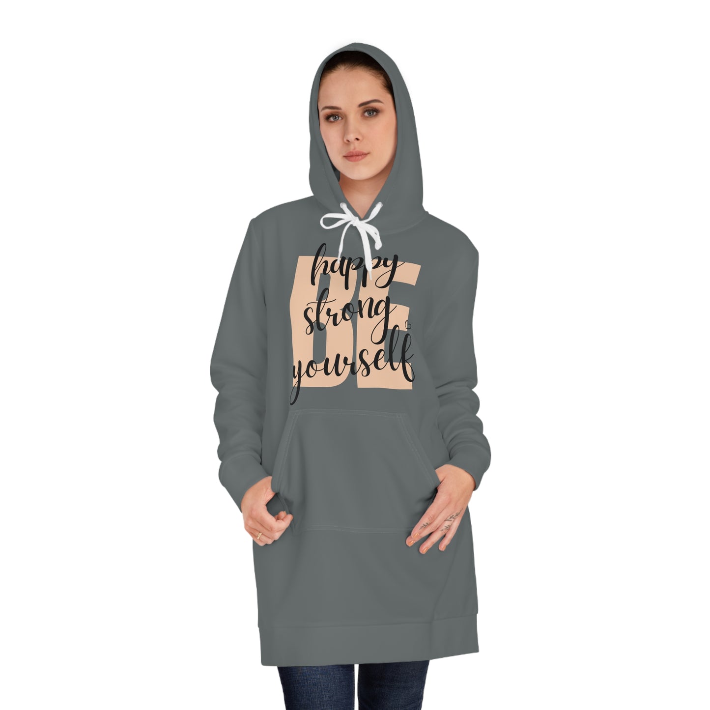 "BE" Women's Hoodie Dress dark gray