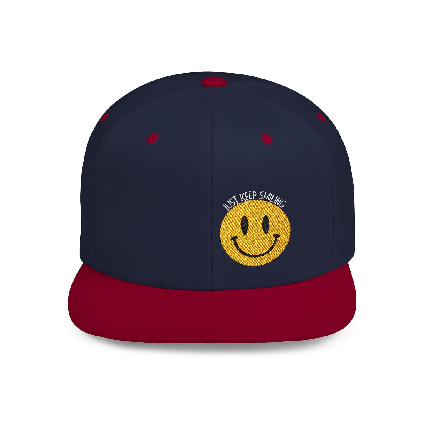 Keep Smiling Flat Bill Snapback