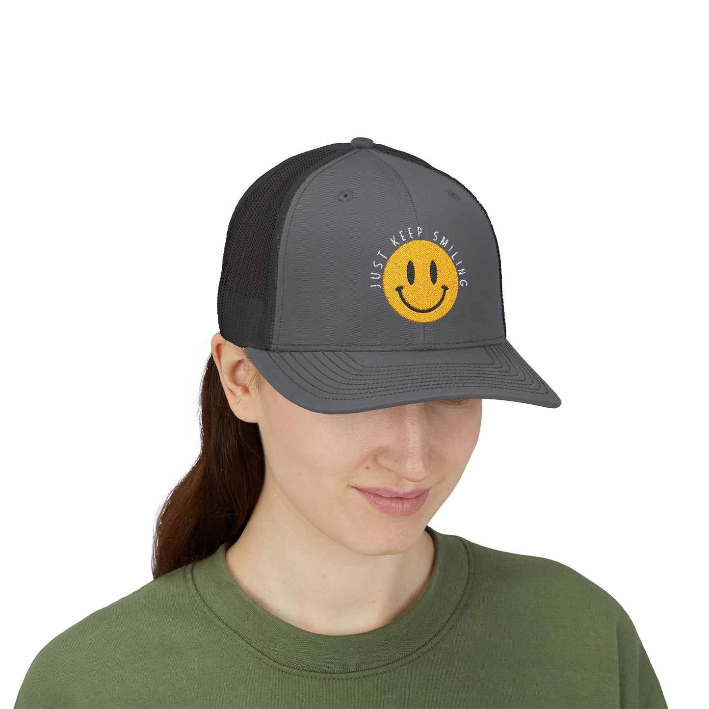 Keep Smiling Snapback Trucker Cap