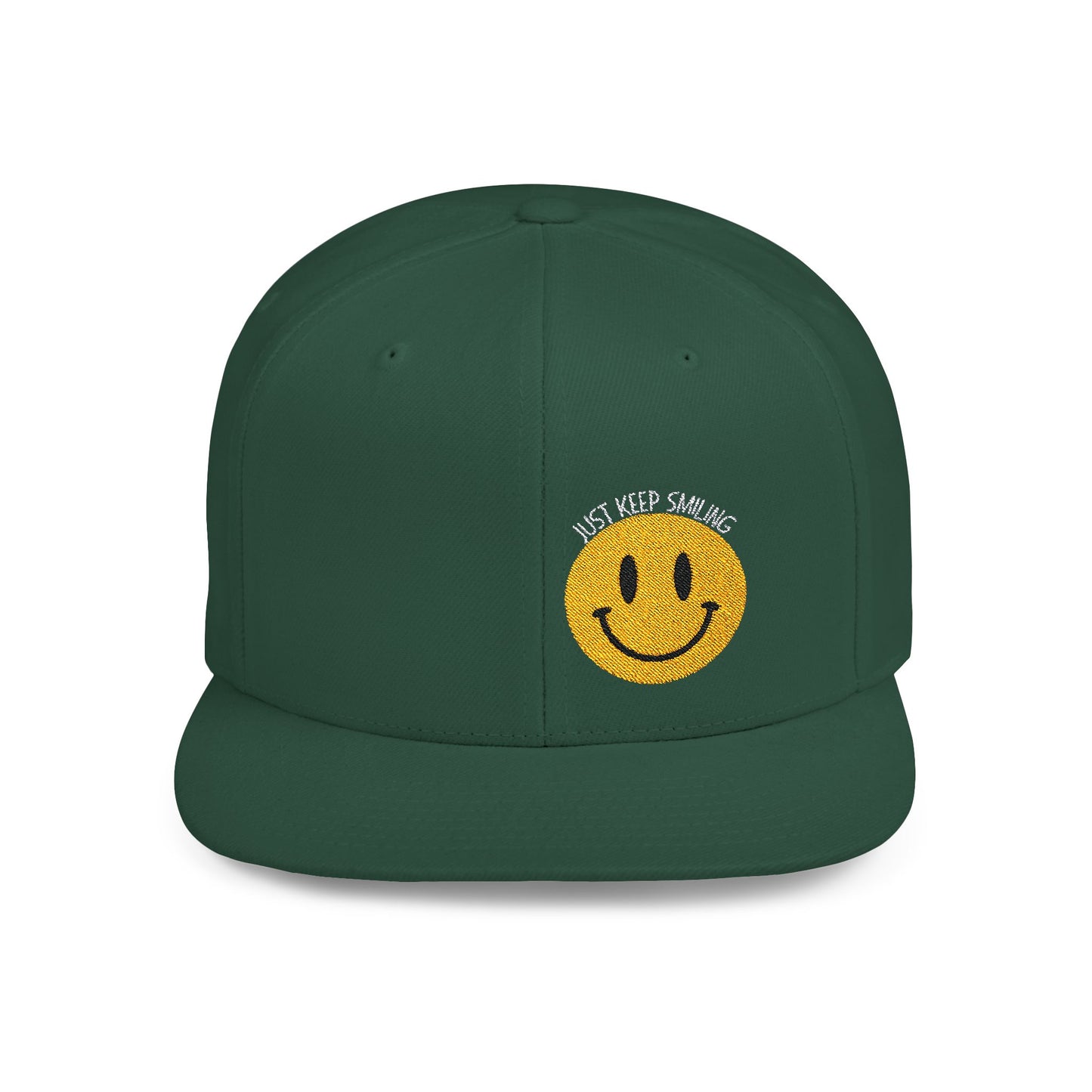 Keep Smiling Flat Bill Snapback