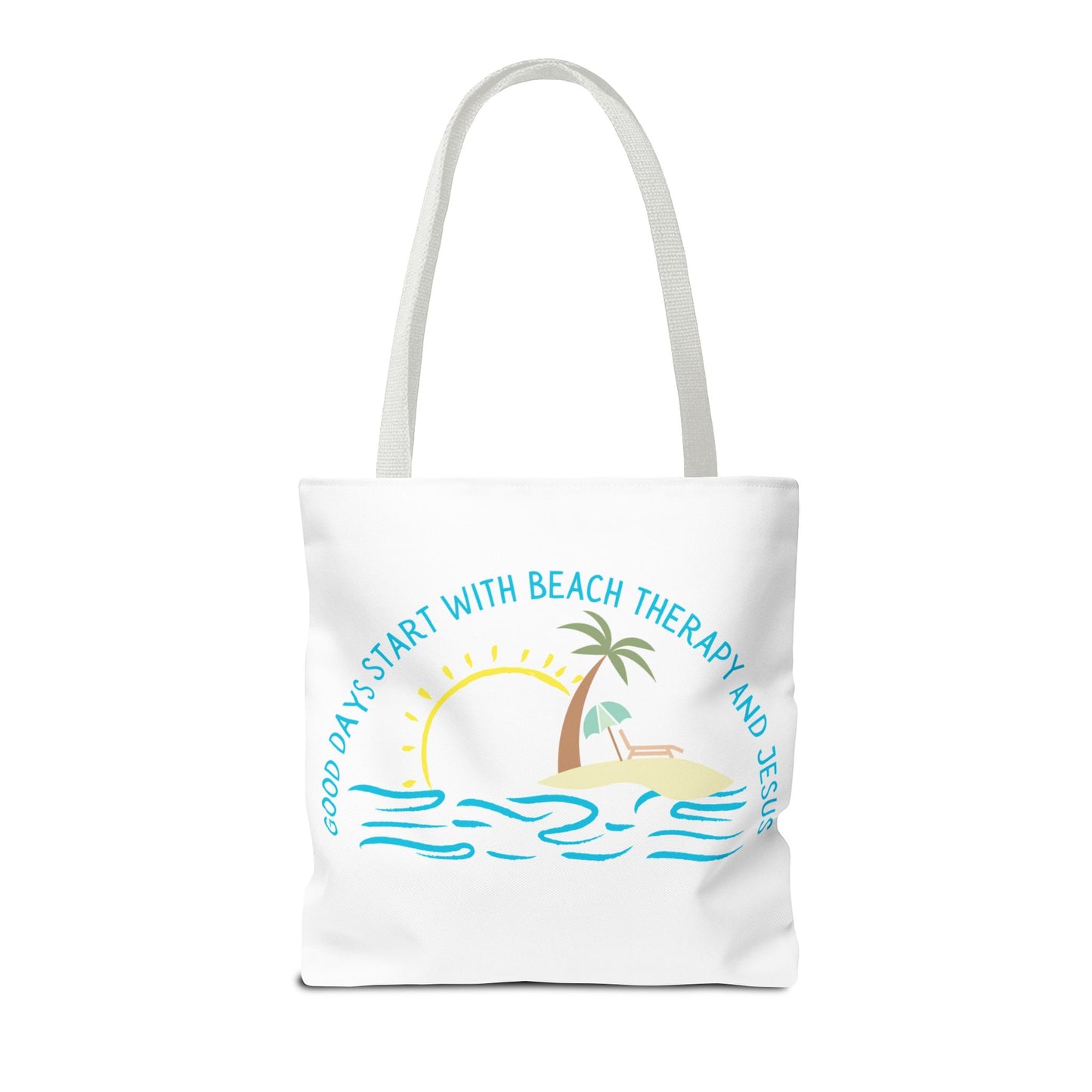 Beach Therapy and Jesus Tote Bag (AOP)