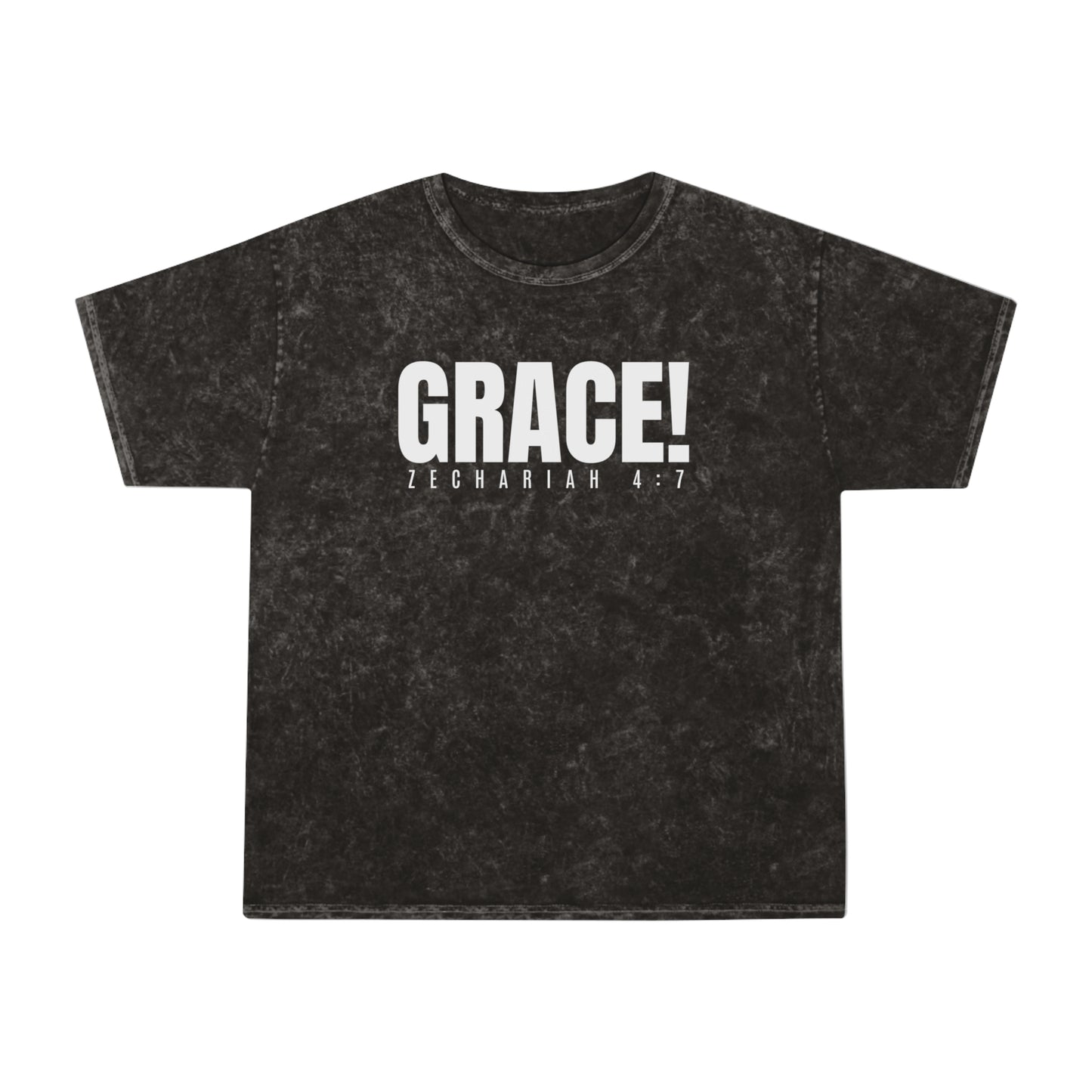 GRACE! (Zechariah 4:7) Unisex Mineral Wash T-Shirt - Wear it Boldly to Say it Loudly!