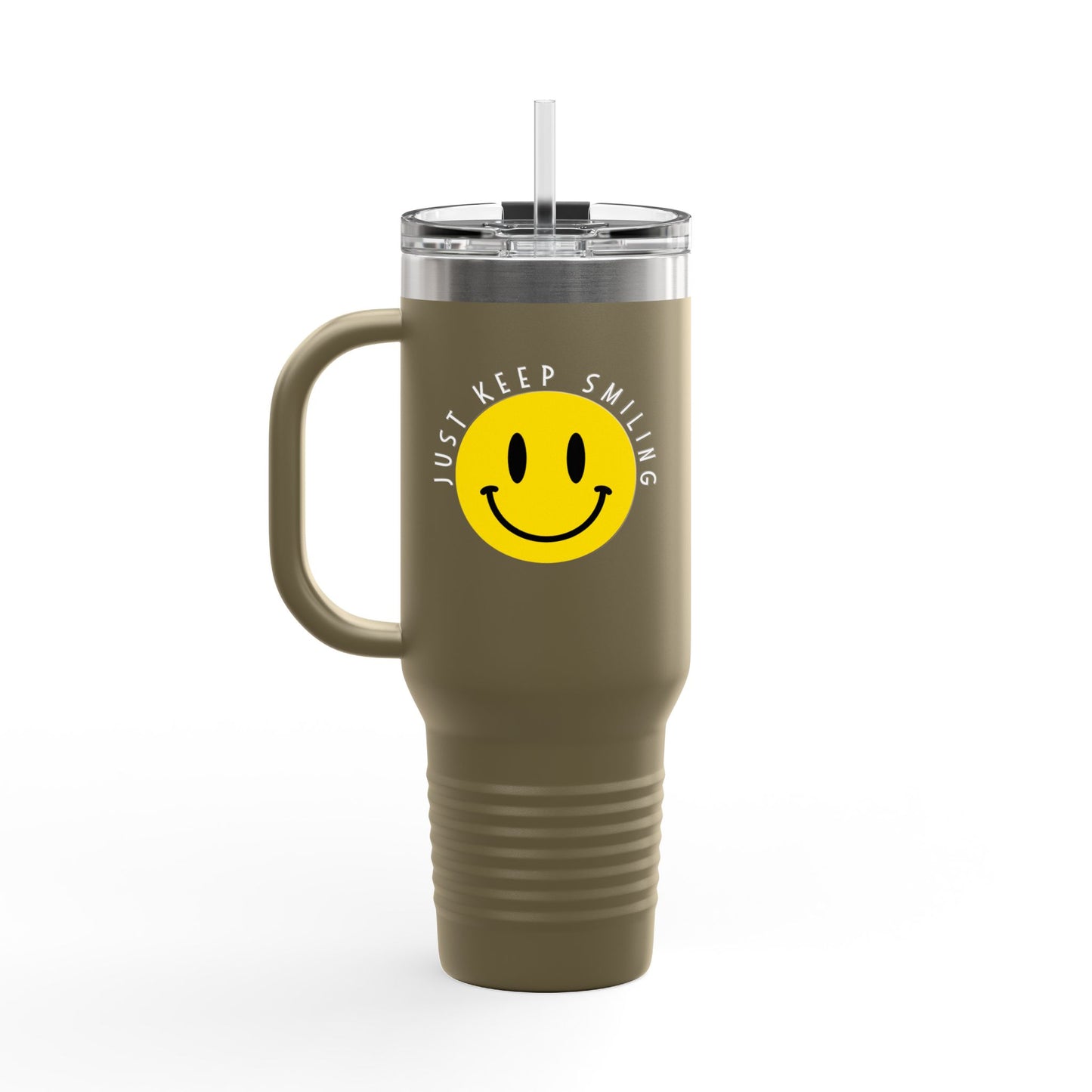 Just Keep Smiling Insulated Travel Mug, 40oz