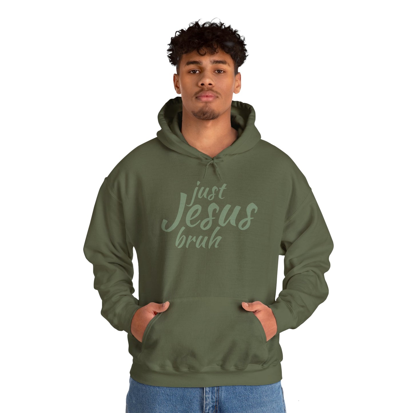 Just Jesus Bruh Unisex Sweatshirt, to represent your faith in Christ - Wear it Boldly to Say it Loudly!