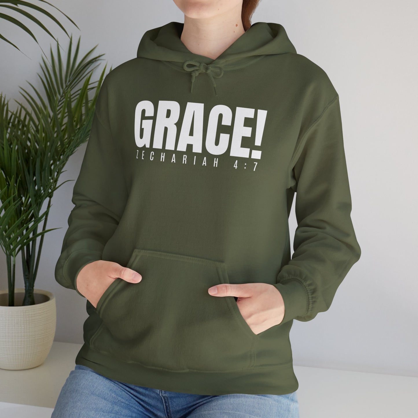 GRACE! (Zech 4:7) Unisex Hooded Sweatshirt - Wear it Boldly to Say it Loudly!