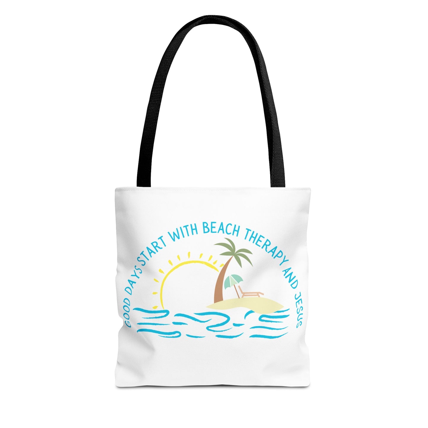 Beach Therapy and Jesus Tote Bag (AOP)