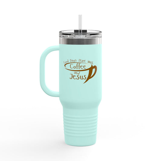 Coffee and Jesus - Insulated Travel Mug, 40oz