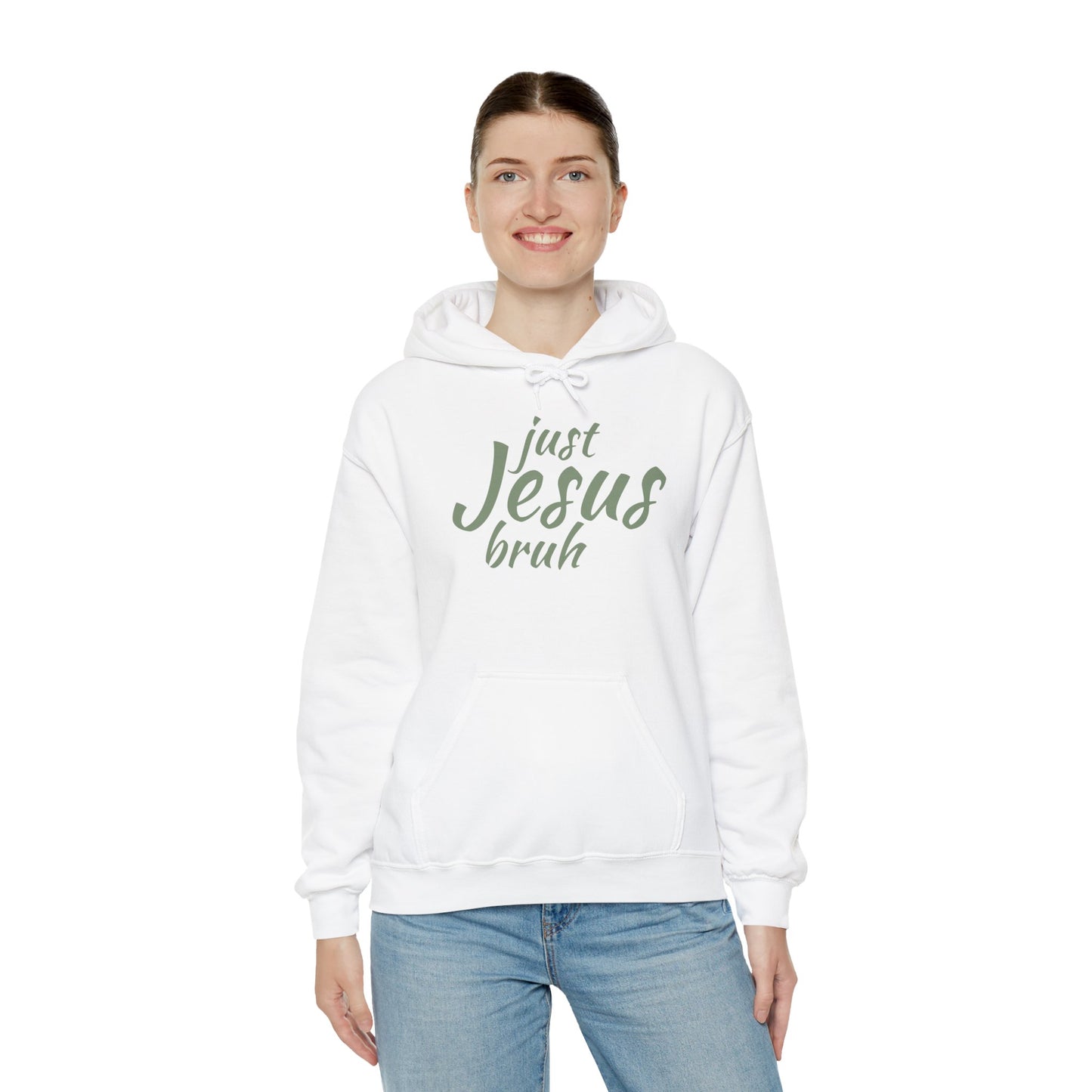 Just Jesus Bruh Unisex Sweatshirt, to represent your faith in Christ - Wear it Boldly to Say it Loudly!