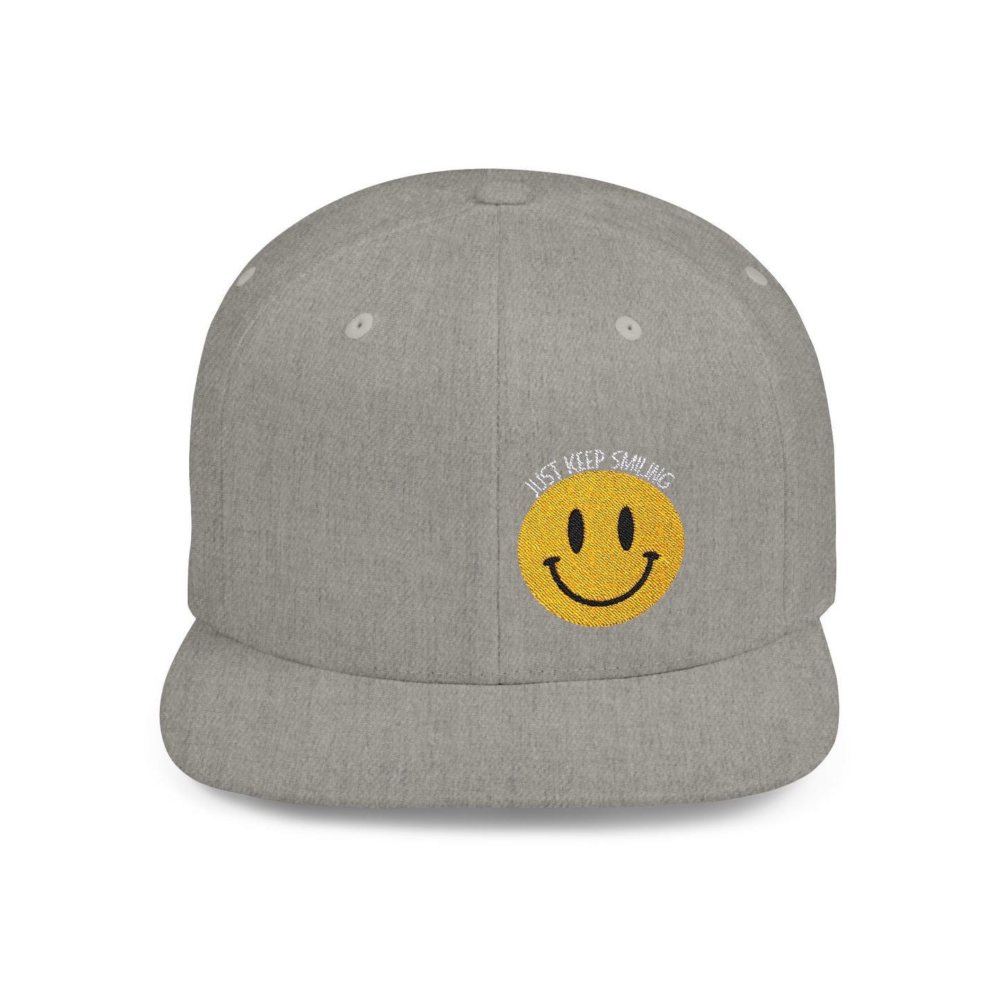 Keep Smiling Flat Bill Snapback