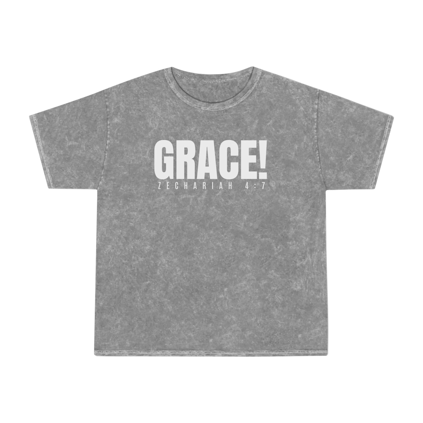 GRACE! (Zechariah 4:7) Unisex Mineral Wash T-Shirt - Wear it Boldly to Say it Loudly!