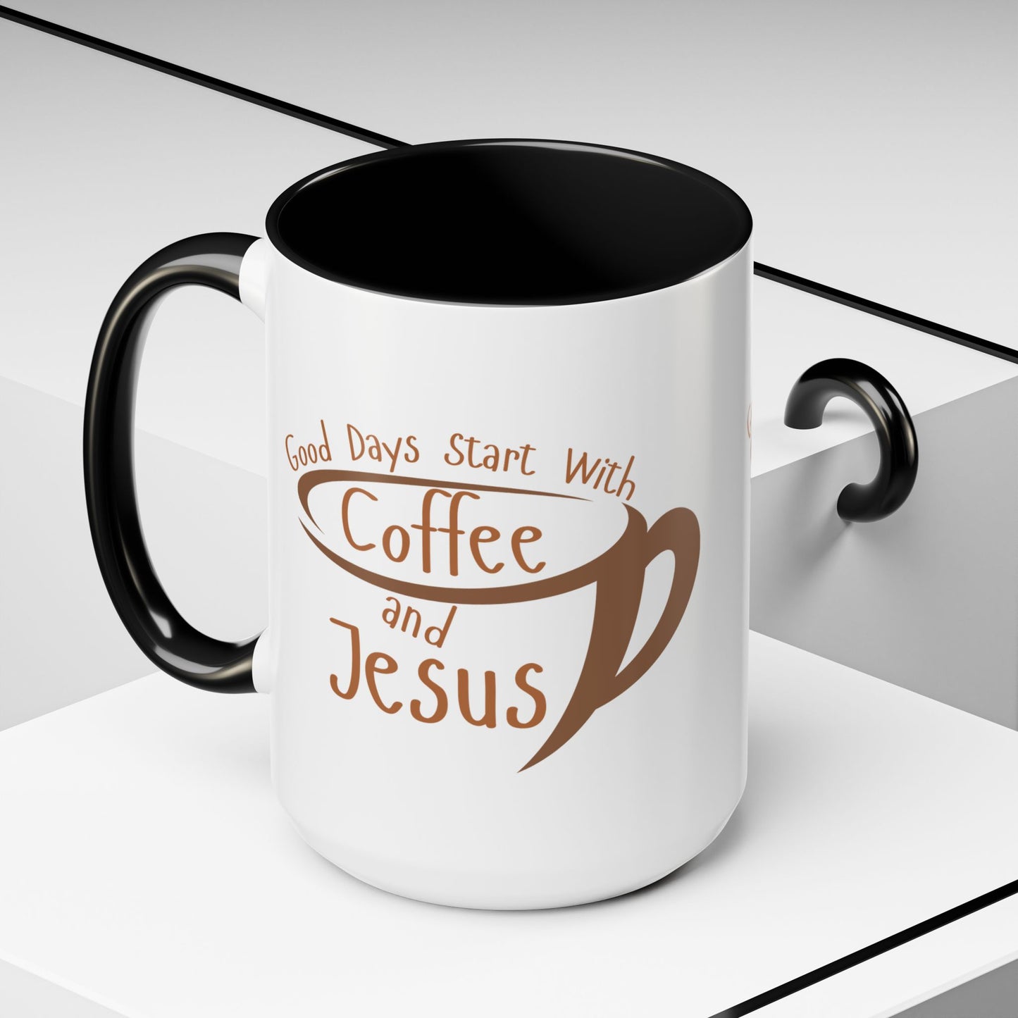 Coffee and Jesus Mug Accent Coffee Mug (11, 15oz)