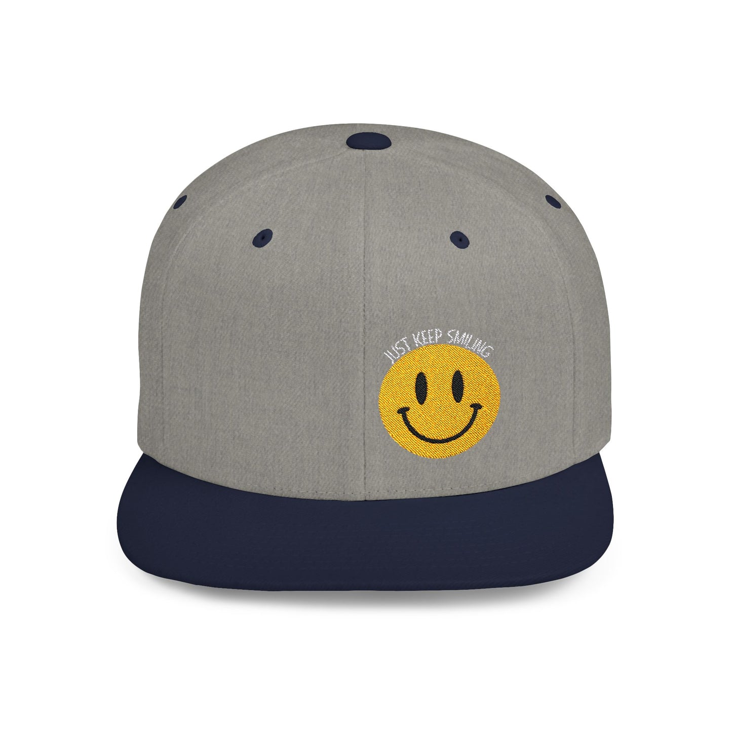 Keep Smiling Flat Bill Snapback