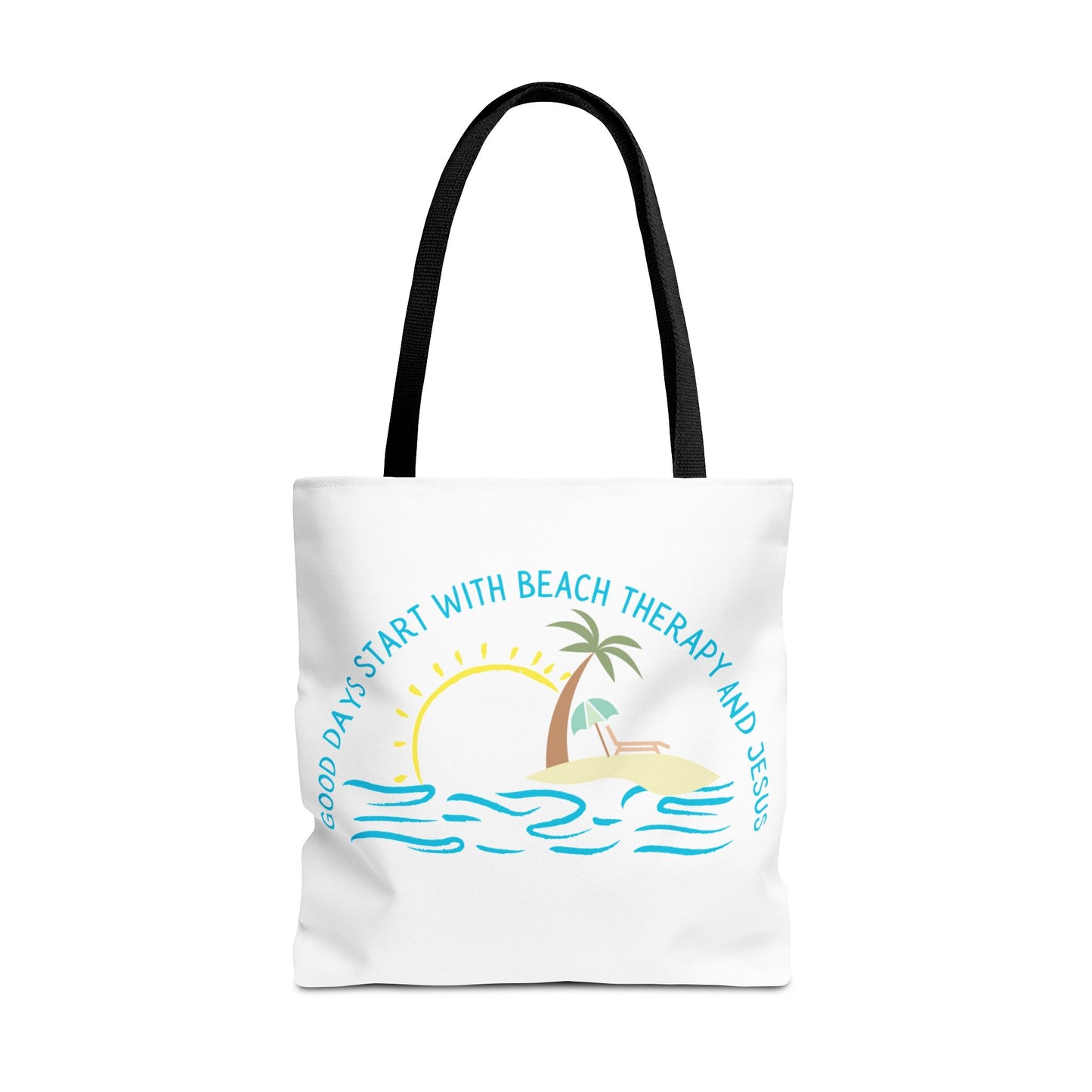 Beach Therapy and Jesus Tote Bag (AOP)